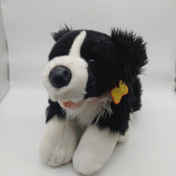 Build A Bear Border Collie Puppy Dog Black & White Stuffed Animal BAB - Picture 11 of 11